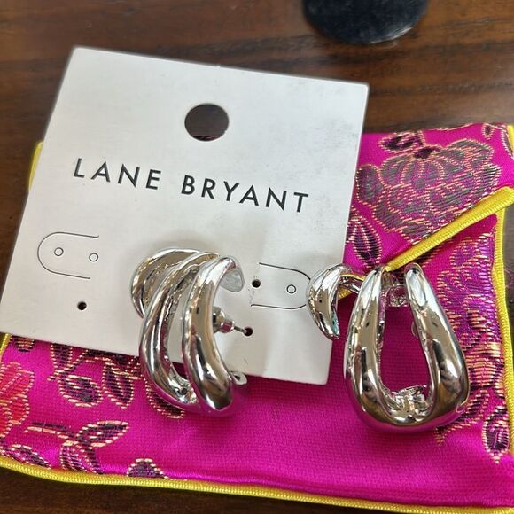 Lane Bryant NWT silver earrings - Picture 2 of 5